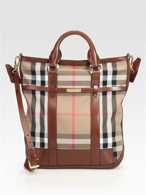 shop burberry leather navy tote|burberry leather brown tote bag.